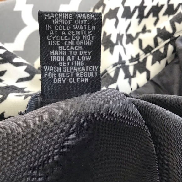 Black/White houndstooth lined knit one button black trim Donna Moore jacket M - Picture 10 of 11